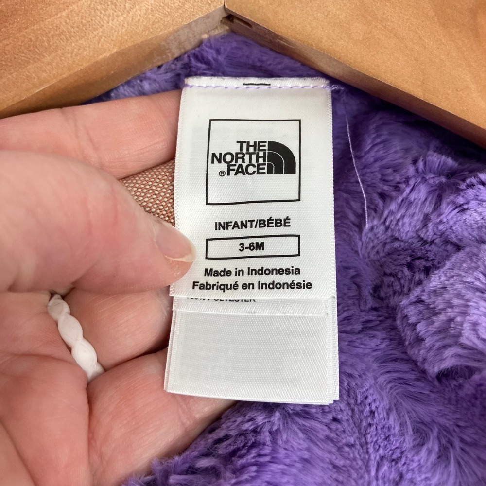 The North Face Mossbud Swirl Reversible Puffer Jacket Pink Purple Hood 3-6 month - Picture 4 of 10